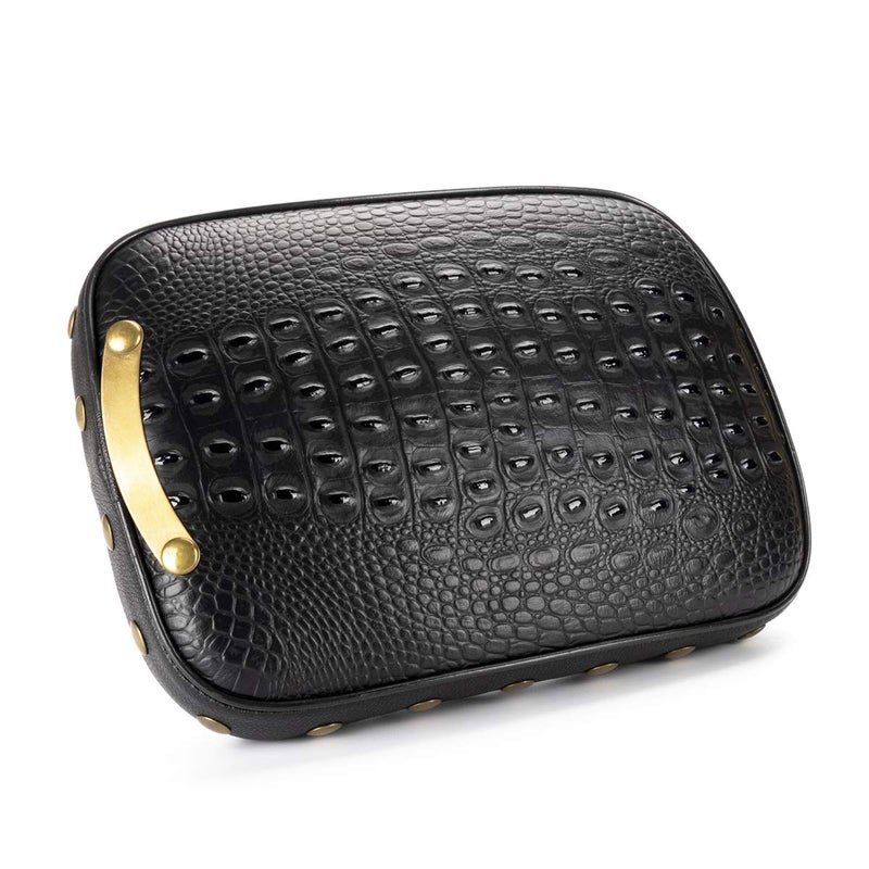 LKV 10.63â€³ Motorcycle Pessenger Seat, Rear Leather Pillion Pad with 8 Suction Cup Motorcycle Pillion Seat Cushion for Harley Dyna Sportster Chopper - Image 4
